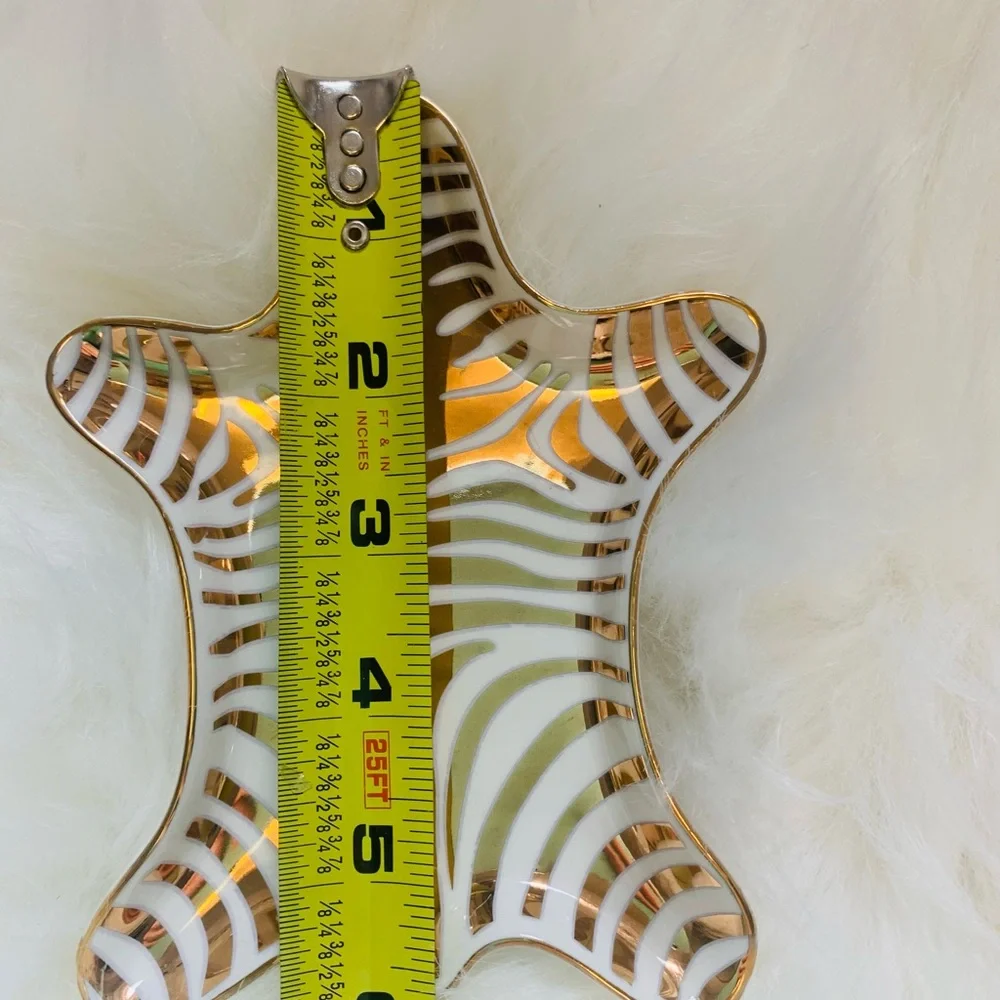 Rose Gold Metallic Zebra Dish Decor Gift Idea